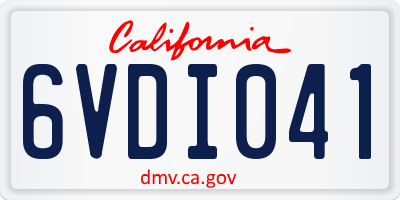 CA license plate 6VDI041