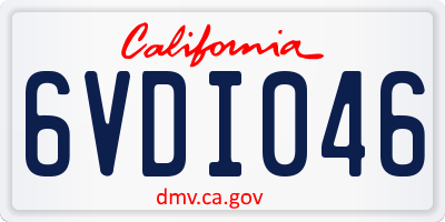 CA license plate 6VDI046
