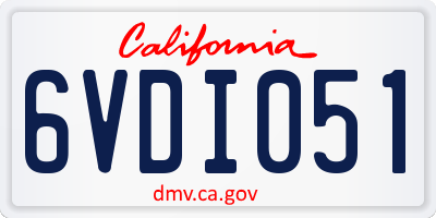CA license plate 6VDI051