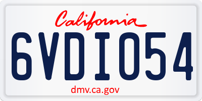 CA license plate 6VDI054