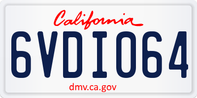 CA license plate 6VDI064