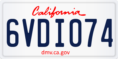 CA license plate 6VDI074