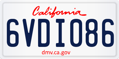 CA license plate 6VDI086