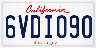 CA license plate 6VDI090