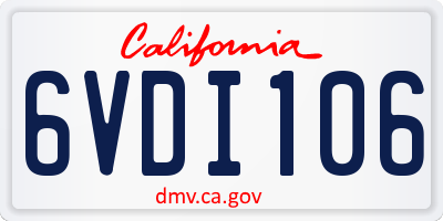 CA license plate 6VDI106