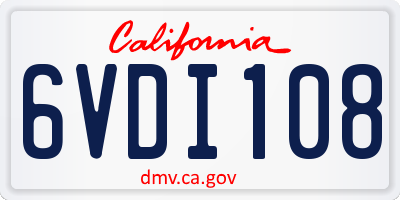 CA license plate 6VDI108