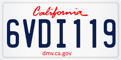CA license plate 6VDI119