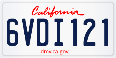 CA license plate 6VDI121