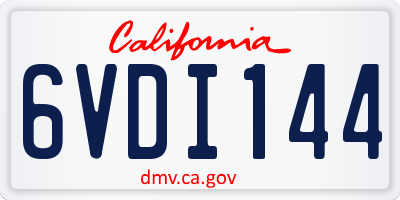 CA license plate 6VDI144