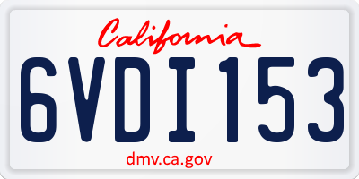 CA license plate 6VDI153