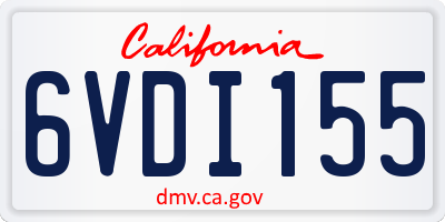 CA license plate 6VDI155