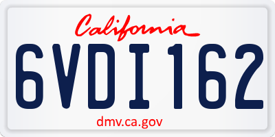 CA license plate 6VDI162