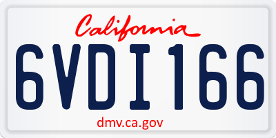 CA license plate 6VDI166