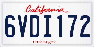 CA license plate 6VDI172