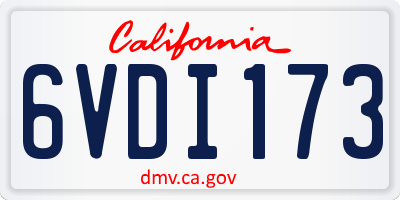 CA license plate 6VDI173