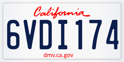 CA license plate 6VDI174
