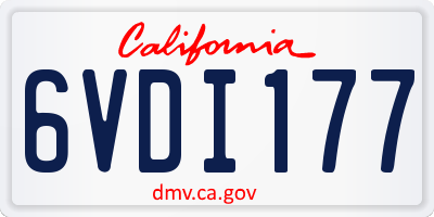 CA license plate 6VDI177