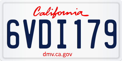 CA license plate 6VDI179