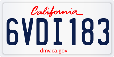 CA license plate 6VDI183