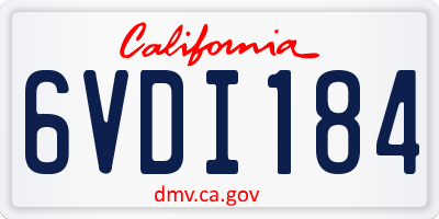 CA license plate 6VDI184