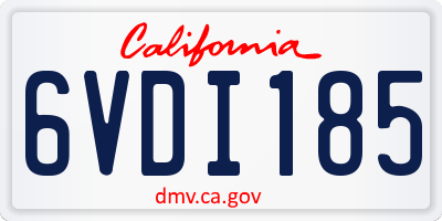 CA license plate 6VDI185
