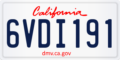 CA license plate 6VDI191