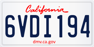 CA license plate 6VDI194