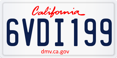 CA license plate 6VDI199