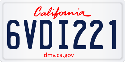 CA license plate 6VDI221