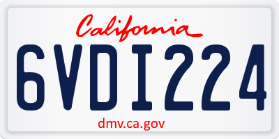 CA license plate 6VDI224