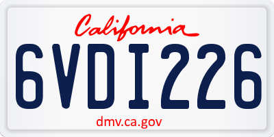 CA license plate 6VDI226