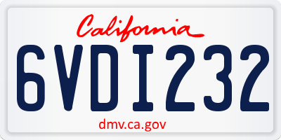 CA license plate 6VDI232