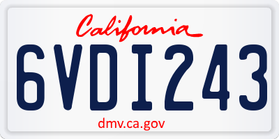 CA license plate 6VDI243