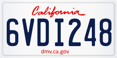 CA license plate 6VDI248