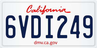 CA license plate 6VDI249