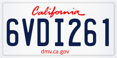 CA license plate 6VDI261