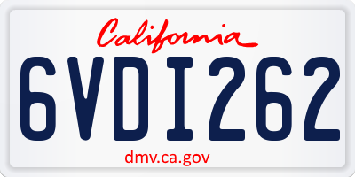 CA license plate 6VDI262