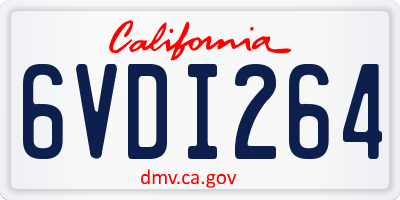 CA license plate 6VDI264