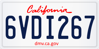 CA license plate 6VDI267