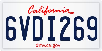 CA license plate 6VDI269