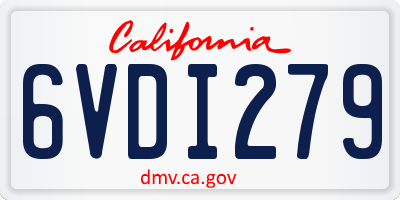 CA license plate 6VDI279