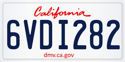 CA license plate 6VDI282