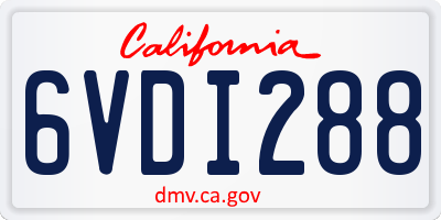 CA license plate 6VDI288