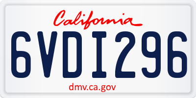 CA license plate 6VDI296