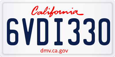 CA license plate 6VDI330