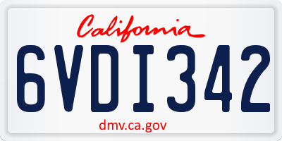 CA license plate 6VDI342