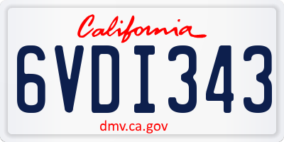 CA license plate 6VDI343