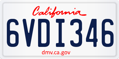 CA license plate 6VDI346