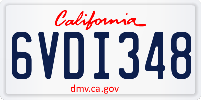 CA license plate 6VDI348