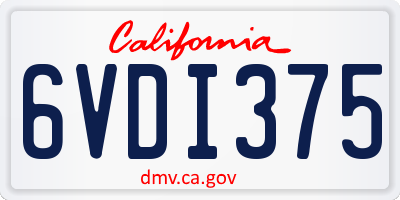 CA license plate 6VDI375